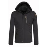 Su ve Rüzgar Geçirmez Kürklü Softshell Erkek Mont Siyah