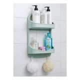 Su Yeşili Banyo Rafı 2 Katlı Askılı Şampuanlık 47x27 Boyu Paslanmaz Heryere Tek Kanca Pratik Montaj