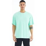 Su Yeşili Kol Arma Detaylı Basic Oversize Erkek T-Shirt - 88193