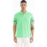 Su Yeşili Kol Baskı Detaylı Polo Yaka Standart Form Erkek T-shirt - 88240