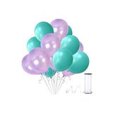 Su Yeşili - Lila Metalik Balon 100 Adet + 5mt Balon Zinciri