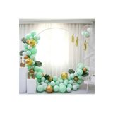 Su Yeşili Makaron Gold Krom Konfetili Balon Zinciri Seti +Balon Zinciri Hediye
