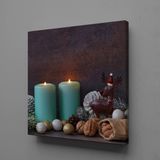 Su Yeşili Mum Kanvas Tablo 80x80cm