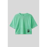 Su Yeşili Nefes Alan Dokulu İnce Esnek Oversize Fit Performans Kadın T-Shirt - 97284