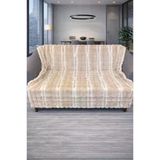 Su Yolu Tavşan Tüyü Kaymaz Tabanlı Koltuk Örtüsü 170X215 Cm Krem