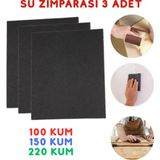 Su Zımparası Seti 100-150-220 Kum | Boya Öncesi Yüzey Hazırlık Paketi - 3 Adet