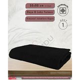 Sualuxe [1 Adet] Büyük Boy Mikrofiber 50X90CM, Spor Havlusu, Kuaför Havlusu, Berber Havlusu, El Yüz Havlusu - 50 x 90 cm - Siyah