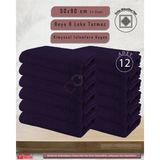 Sualuxe [12 Adet] Büyük Boy Mikrofiber 50X90CM, Spor Havlusu, Kuaför Havlusu, Berber Havlusu, El Yüz Havlusu - Standart - Mor