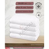 Sualuxe [4 Adet] Büyük Boy Mikrofiber 50X90CM, Spor Havlusu, Kuaför Havlusu, Berber Havlusu, El Yüz Havlusu - 50 x 90 cm - Beyaz