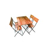 SUAR Balkon - Bahçe 5'li Katlanabilir Bistro Set 4 Sandalye 1 Bahçe 98x65 Cm Masa