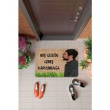 Suare Concept Bej Komik Hoşgeldin Gebeş Kaplumbağa Kapı Önü Paspası KP39