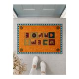 Suare Concept Home Sweet Home Kırkyama Desenli Kapı Önü Paspası 40x60 cm - Dijital Baskılı Yıkanabilir Kaymaz Taban Paspas