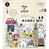 Suatelier Travel Luggage Sticker Pack Valiz Etiket Seti - Some Place - Çok Renkli