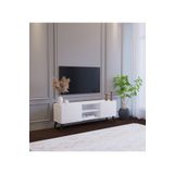 Suba Home Beyaz Modern 120 Cm 2 Kapaklı Raflı Tv Ünitesi Modüler Tv Sehpası Mdf
