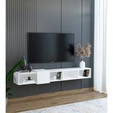 Suba Home Slimline Beyaz Duvara Monte Açık Raflı Minimalist Tv Ünitesi 160 cm - Şık ve Fonksiyonel Tasarım