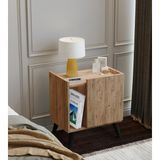 Suba Home Subahome 50 cm Mdf Modern Ayaklı Ahşap Görünümlü Komodin Çok Amaçlı Dolap Yan Sehpa Plak Dolabı Koltuk Yanı Sehpa - Atlantik Çam