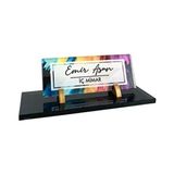 Suba Kristal Uv Baskılı Kristal Masa İsimliği Ofis Hediyesi Cam İsimlik Wuv-06 - Kahverengi