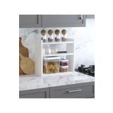 subahome %100 MDF - 40 cm Suba Home Tezgah Üstü Beyaz Şık Baharatlık Masa Üstü Düzenleyici Banyo Rafı