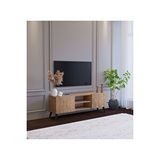 SuBahome Ahşap Görünümlü Mdf 2 Kapaklı Raflı Tv Ünitesi 120 X 30 X 45 Modern Ve Fonksiyonel Tasarım Çam