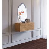 Subahome Duvara Monte Ahşap Görünümlü Mdf Fonksiyonel Modern Minimalist 2 Kapaklı Dresuar - 80 x 30 x 30 - Atlantik Çam