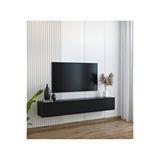 SuBahome Duvara Monte Modern Minimalist Siyah Tv Ünitesi Dresuar Mdf 160 Cm