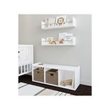 SuBahome Mdf Beyaz Montessori Oyuncak Dolabı Suba Home Çok Amaçlı 3 Bölmeli Düzenleyici Dolap Çocuk Kitaplığı