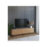 SuBahome Minimalist 160 Cm Demir Ayaklı Ahşap Görünümlü Tv Ünitesi - İdeal Ebatlarla Modern Tasarım Çam