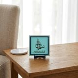 Sübhânallah Yazılı Modern Dekoratif Obje, Maneviyat ve Estetiğin Buluşması, Özel Bir Hediye 10x10 cm (Turkuaz)