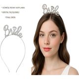 Subutu Gümüş Renkli Taşlı “bride” Gelin Tacı - Seçenek
