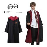 Subutu Harry Potter Gryffindor Kapişonlu Çuk Kostüm + Asa + Gözlük Seti 5-6 Yaş - Seçenek