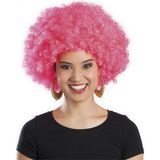 Subutu Pembe Renk Kıvırcık Afro Bonus Parti Peruğu - Seçenek