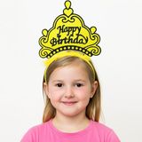 Subutu Sarı Happy Birthday Doğum Günü Prenses Tacı - Seçenek