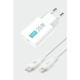 Subzero Apple iPhone 6 Plus Uyumlu GaN25 25W PD USB-C to Lightning Hızlı Şarj Aleti + Kablo
