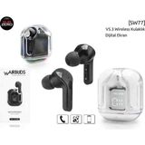 Subzero SW77 Kablosuz Dijital Ekranlı Bluetooth Kulaklık - Beyaz