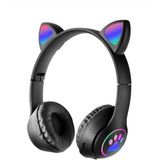 Subzero SW78 Sevimli Kedi Kulaklı LED Işıklı Katlanabilir Kablosuz Kulaküstü Bluetooth - Mavi