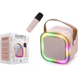 Subzero WR187 Rgb LED Işıklı Bluetooth Müzik Kutusu | Mikrofonlu Karaoke Hoparlör - Beyaz