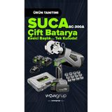 SUCA SC-300A Şarjlı Hidrolik Krimp Presi Kablo Pabucu Sıkma 16-300 mm² Kesme Fonksiyonlu - Gri - Siyah