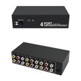 Suckoo 3RCA AV Ses Video Switcher Splitter 2 in 4 Out 2 in 2 Out DVD Oynatıcı Oyun Konsolu TV Kutusu Harici TV Monitörü Projektör Stereo Amplifikatör Adaptörü Kompozit AV Seçici Anahtar Kutusu