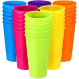 Suclain 36 Renkli Plastik Bardak Seti 14oz Çocuk Plastik Bardak Dökme Kırılmaz Restoran İçme Bardağı Büyük Yeniden Kullanılabilir Bardak Buz Çay Mutfak Malzemeleri Partisi için Yaz İçme Bardakları 6