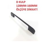 Sucuoğlu D-Kulp Kulp Siyah 128 Mm Metal Mobilya Mutfak Çekmece Dolabı Dolap Kulpları Kapak Kulbu