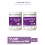 Suda Collagen Multiform Hidrolize Kolajen, Vitamin C,Biotin,Hyaluronik Asit,Saç,Tırnak,Cilt Aromasız 300g x2 Adet
