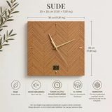 Sude Collection – Doğal Meşe Ahşap Kaplama Duvar Saati