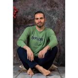 Sude Erkek Süprem Bisiklet Yaka İnce Uzun Kol Pijama Takımı P300/14 - 1 Adet Yeşil-L