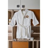 SUDE HOME Çocuk bornoz , kundak, kese 3'lü set pamuklu ayıcık nakışlı 1 set