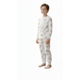 Sude HOMEWEAR Çocuk Pijama Takımı, Beyaz, Çizgili, İplik Boyalı, Uzun Kol, Uzun Paça (7 YAŞ)