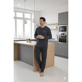 Sude Homewear Ercan Erkek Kareli Desenli Düğmeli Üst ve Alt Pijama Takımı Koyu Gri - Antrasit - Gri - Siyah