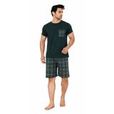 Sude HOMEWEAR ERCAN ERKEK KISA KOL ÜST CEPLİ ALT KAPRİ PJM TAKM YEŞİL M