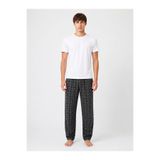 Sude HOMEWEAR Erkek Antrasit Renk Ekose Desenli Alt Pijama