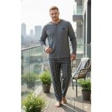 Sude Homewear Erkek Büyük Beden Pijama Takımı - Antrasit-4 - 3XL