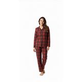 Sude HOMEWEAR Kadın Kırmızı Kareli Gömlek Süet Pijama Takımı Kırmızı XL